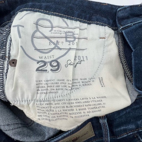 Treasure Bond Cuffed Hem Skinny Fit Denim Jean Shorts Size 29 Women's - Picture 4 of 6